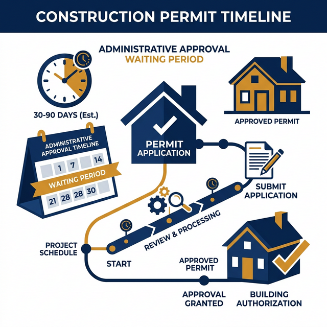 Infographie des délais d'instruction du permis de construire